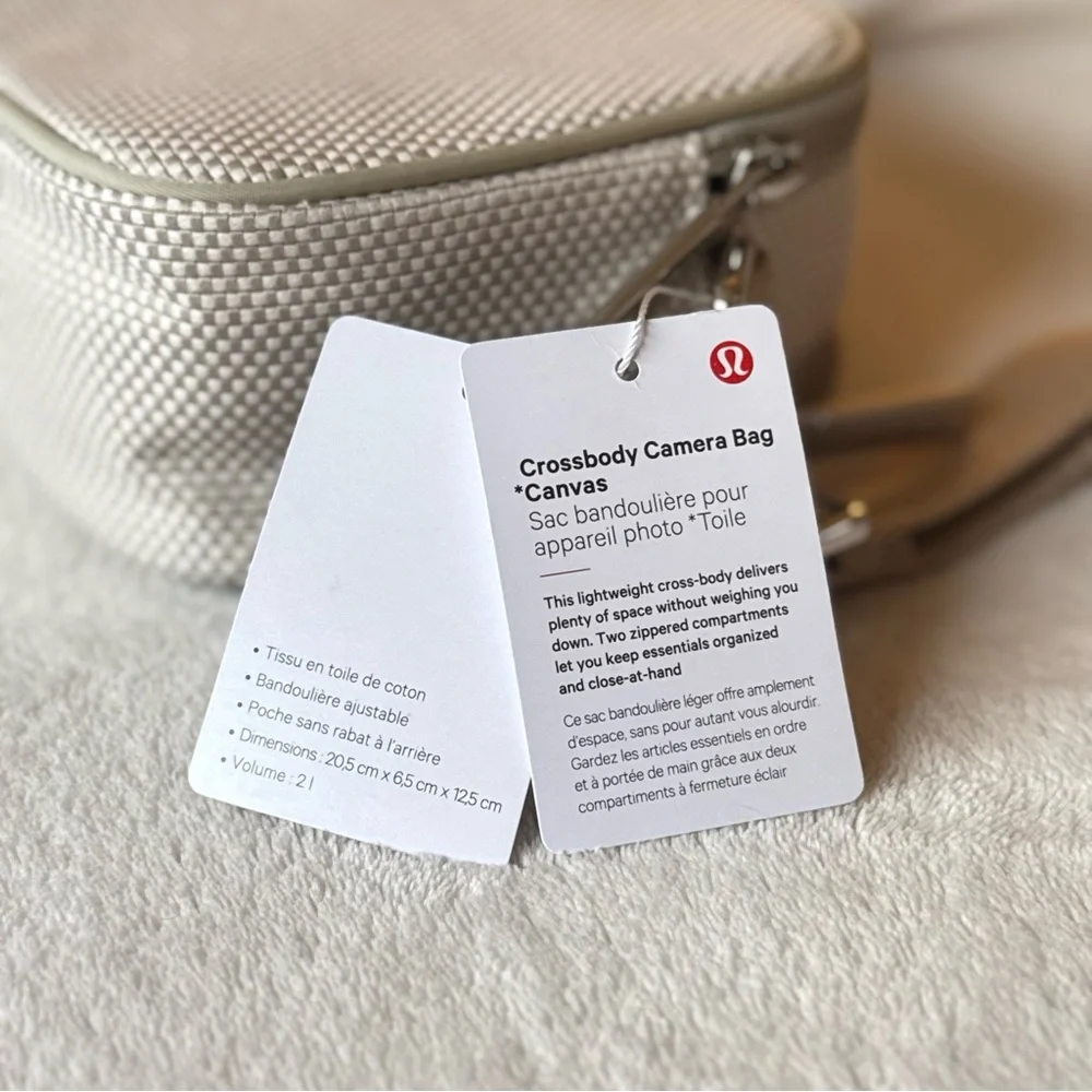 NWT Lululemon Crossbody Camera Bag *Canvas 2L – Movage Tan/Light Ivory/Raw Linen - Picture 12 of 16
